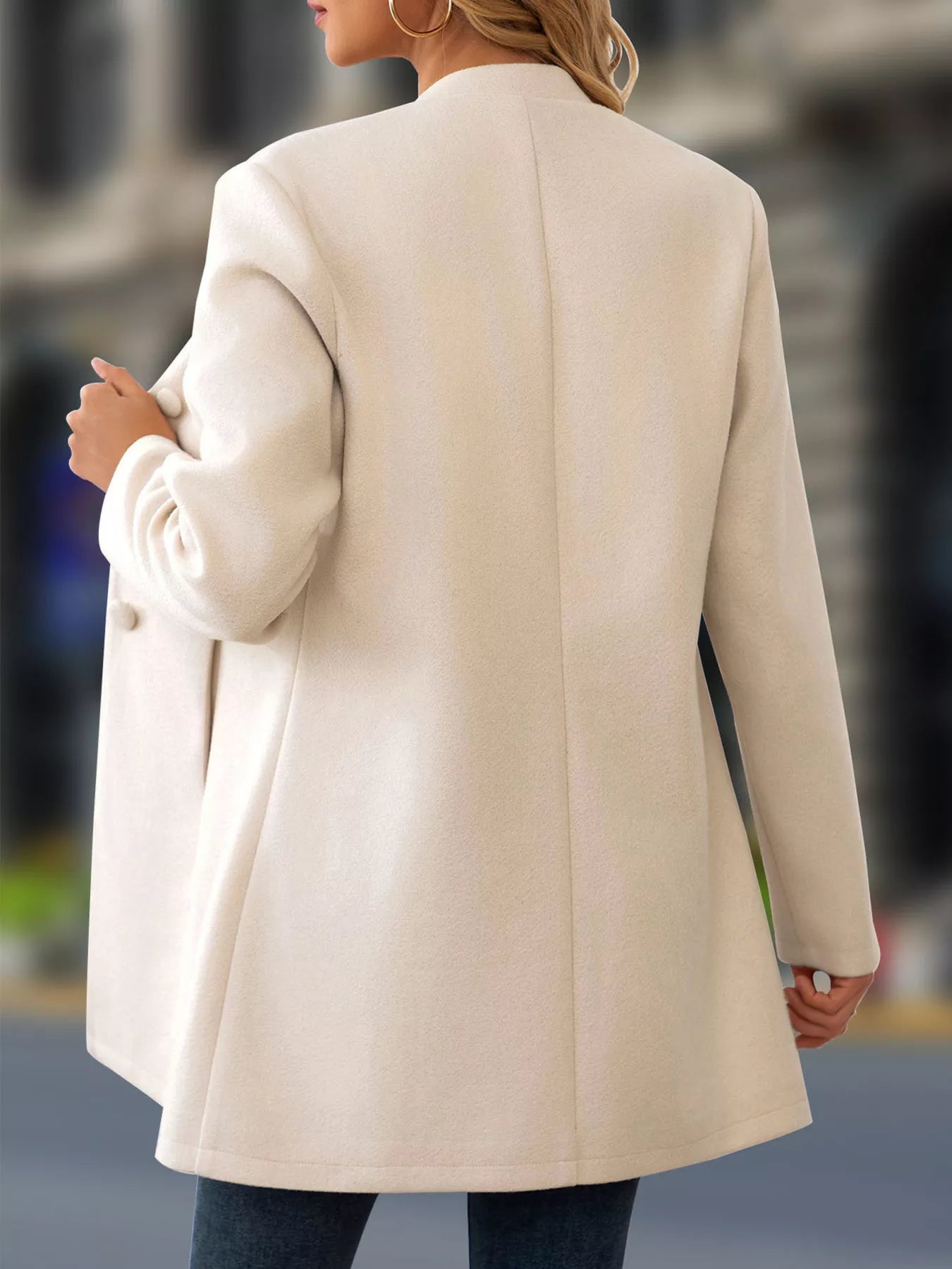 Women’s Apricot Smart Casual Button-Front Long Coat | JLouren