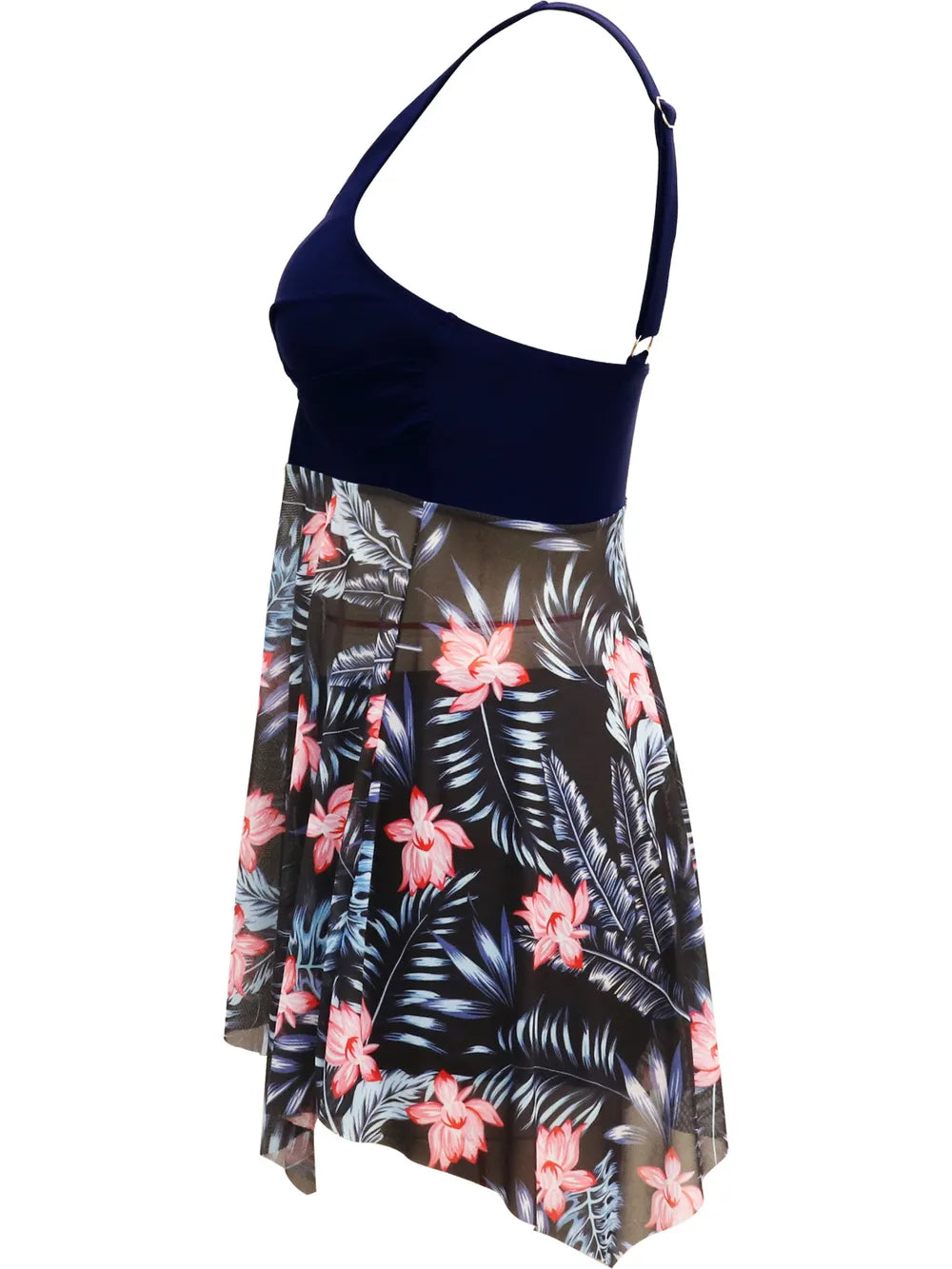 Blue Printed Wide Strap Two-Piece Swim Set – Flattering High-Waist Bikini for Women | JLouren