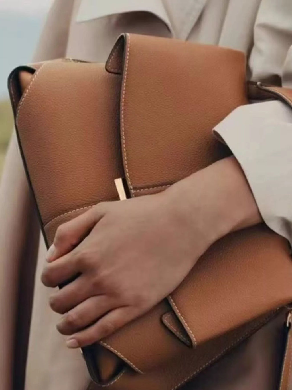 Caramel Top Handle Crossbody Bag | JLouren Women's Bag