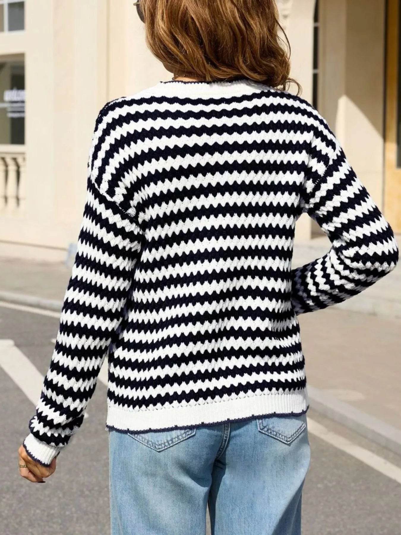 Women’s Cozy Round Neck Striped Sweater | JLouren
