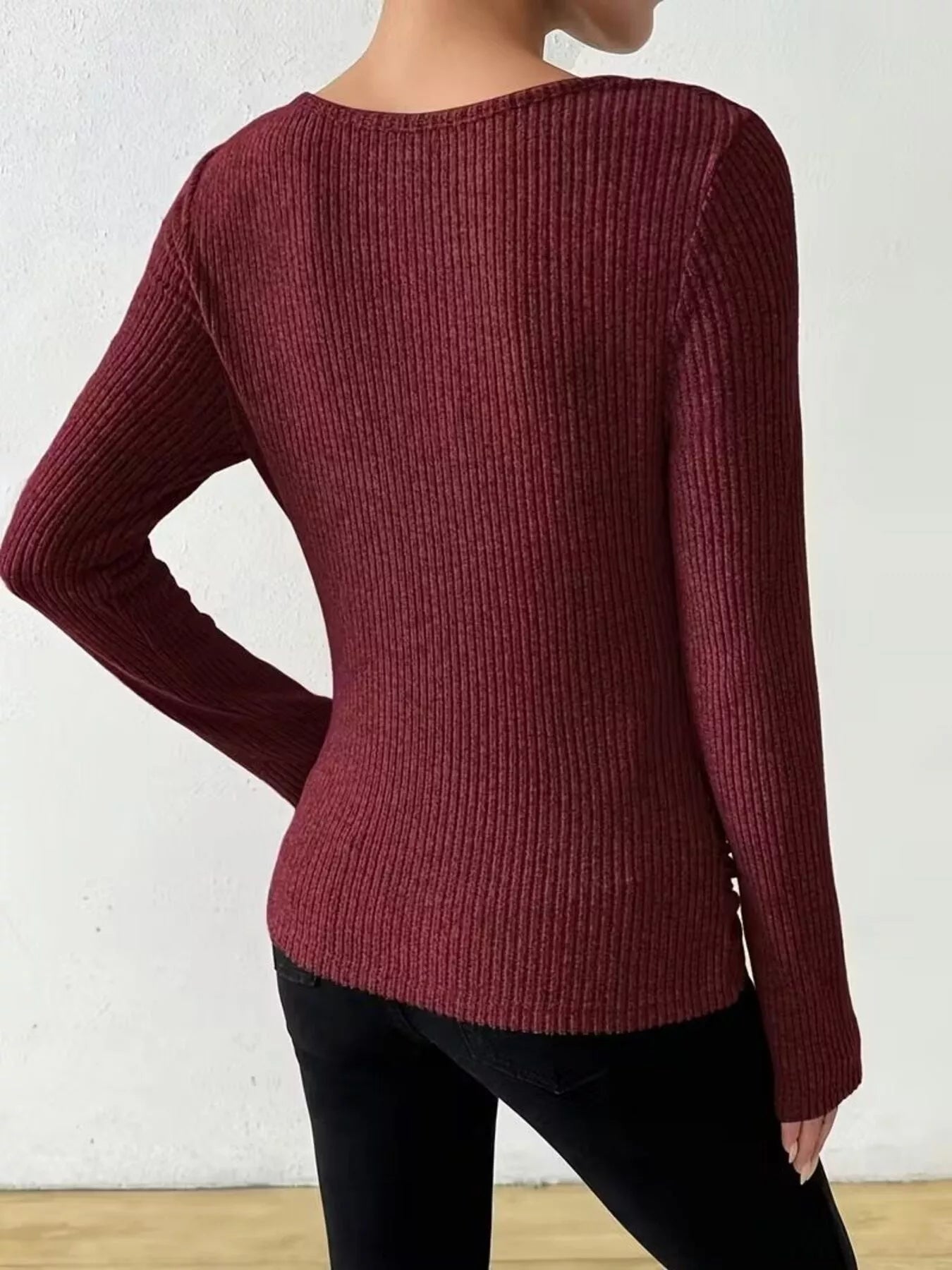 Women's Cowl Neck Fitted Long Sleeve Blouse | JLouren