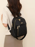 Quilted Oxford Cloth Backpack Bag – Black