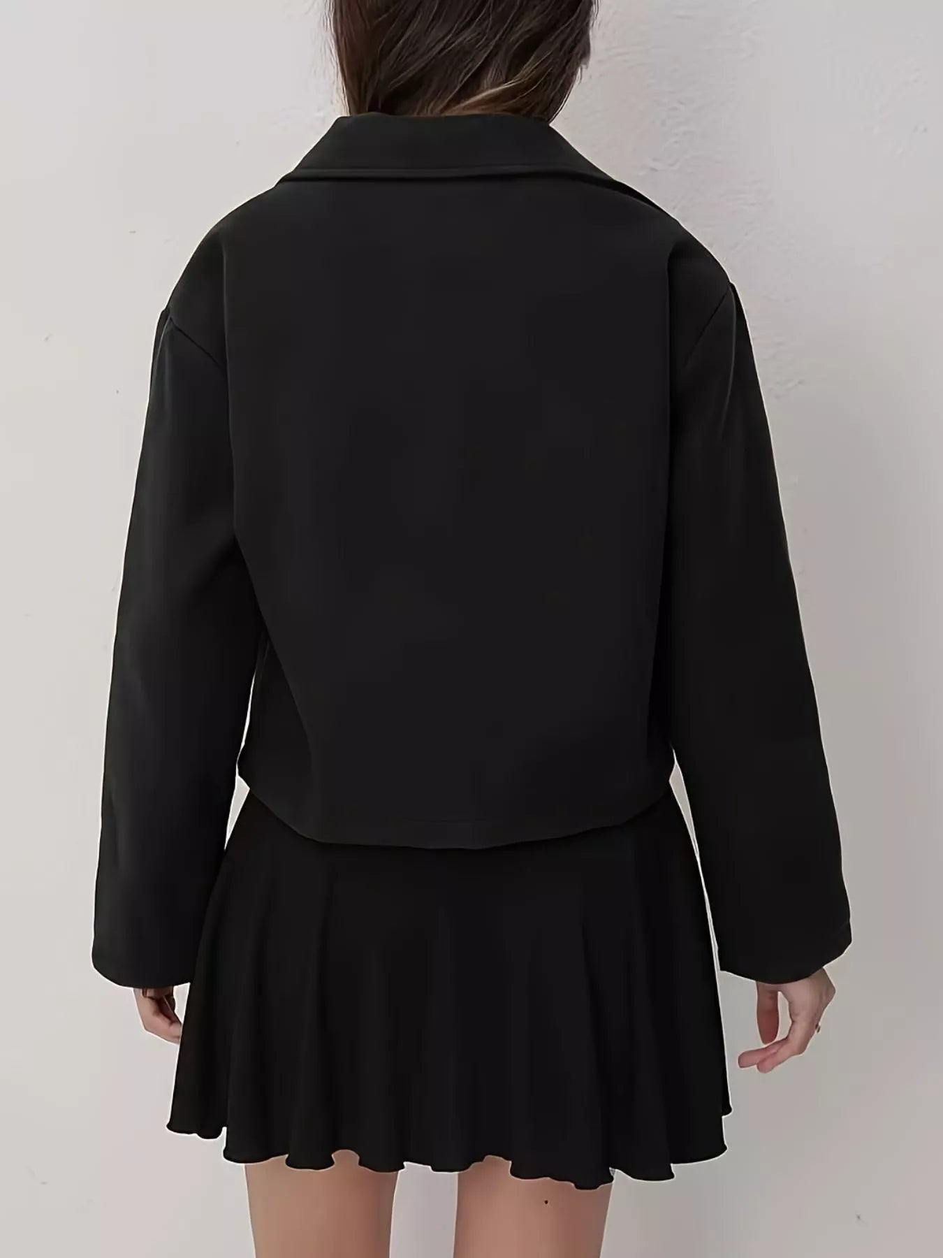 Women’s Casual Zip-Front Jacket with Chest Pockets