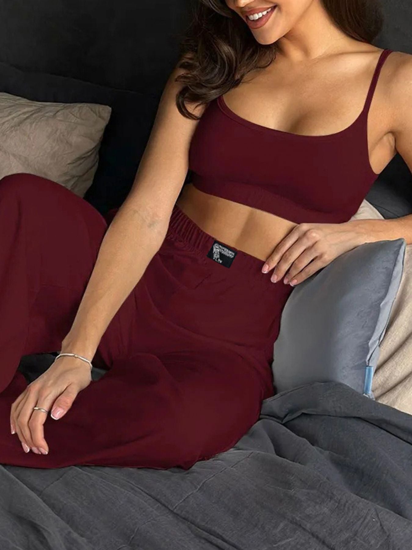 Scoop Neck Cami & Wide-Leg Pants Set – Effortless Chic Lounge Outfit