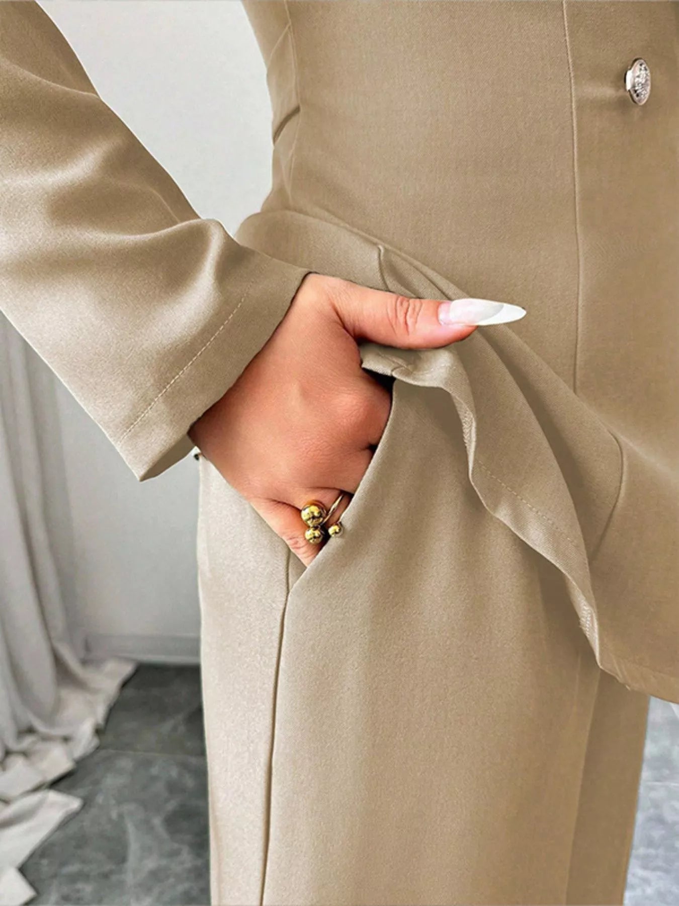 One Button Blazer and Pants Women Suit Set | Jlouren