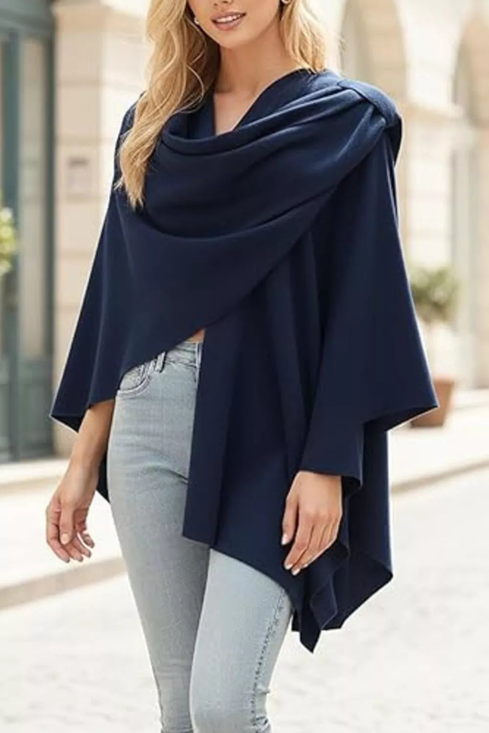 Women’s Draped Knitted Cape Shawl Wrap | JLouren