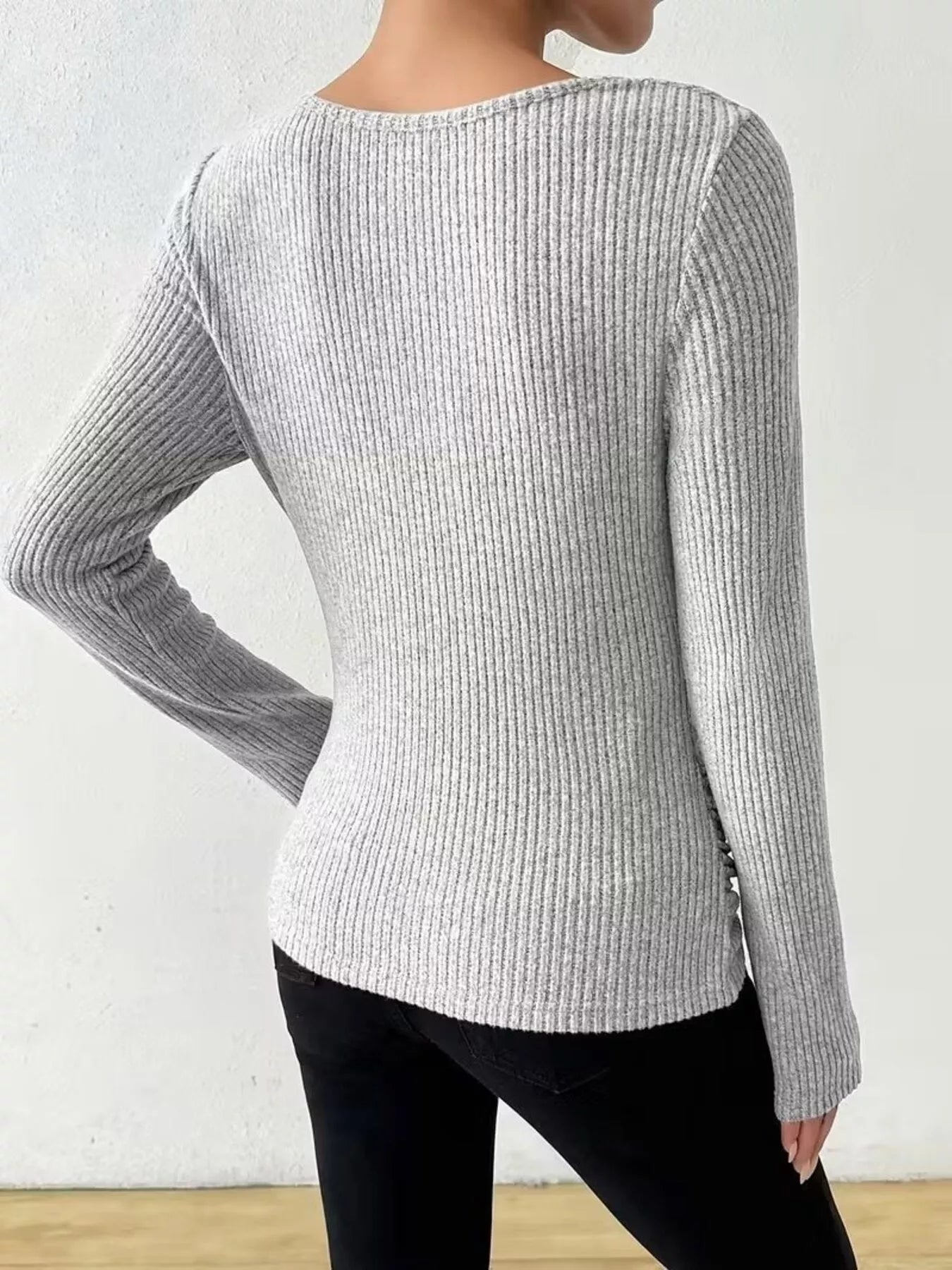Women's Cowl Neck Fitted Long Sleeve Blouse | JLouren
