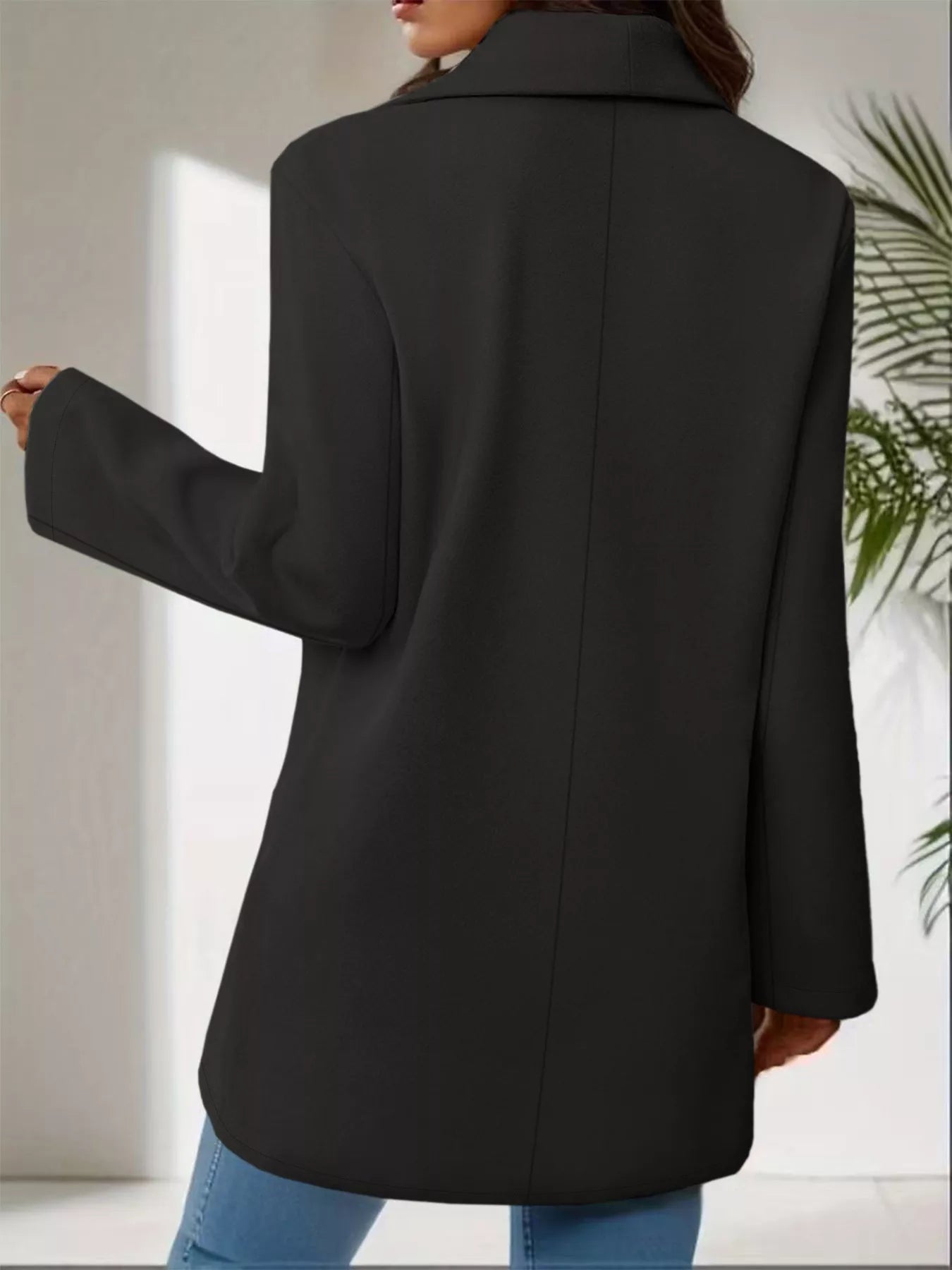 Lapel Collar Single-Button Wool Blend Overcoat  | JLouren