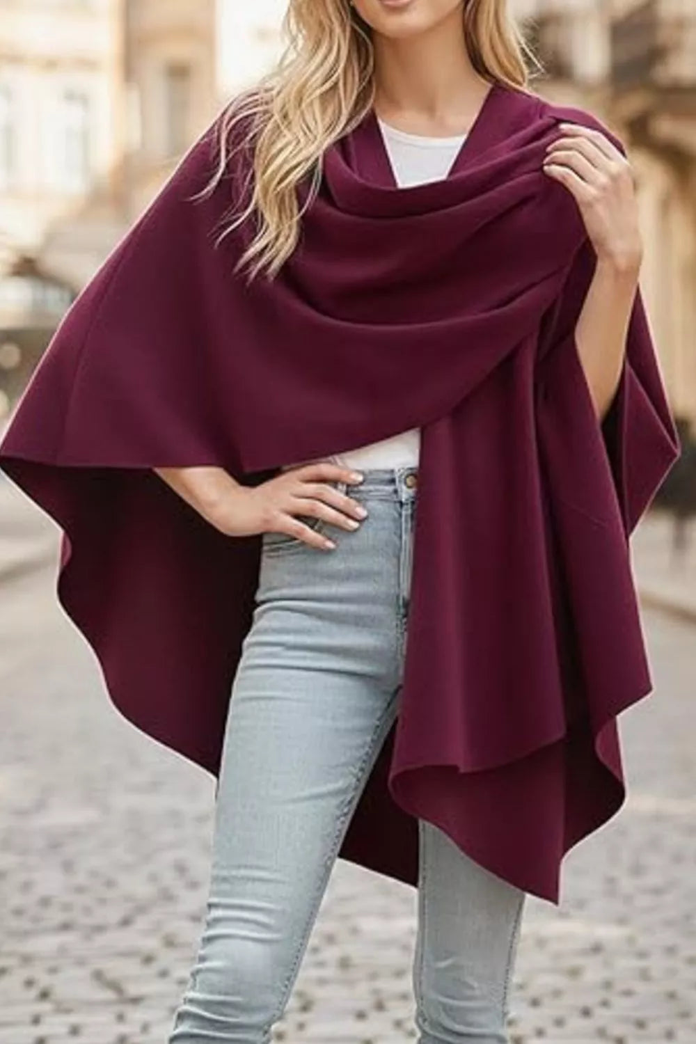 Women’s Draped Knitted Cape Shawl Wrap | JLouren