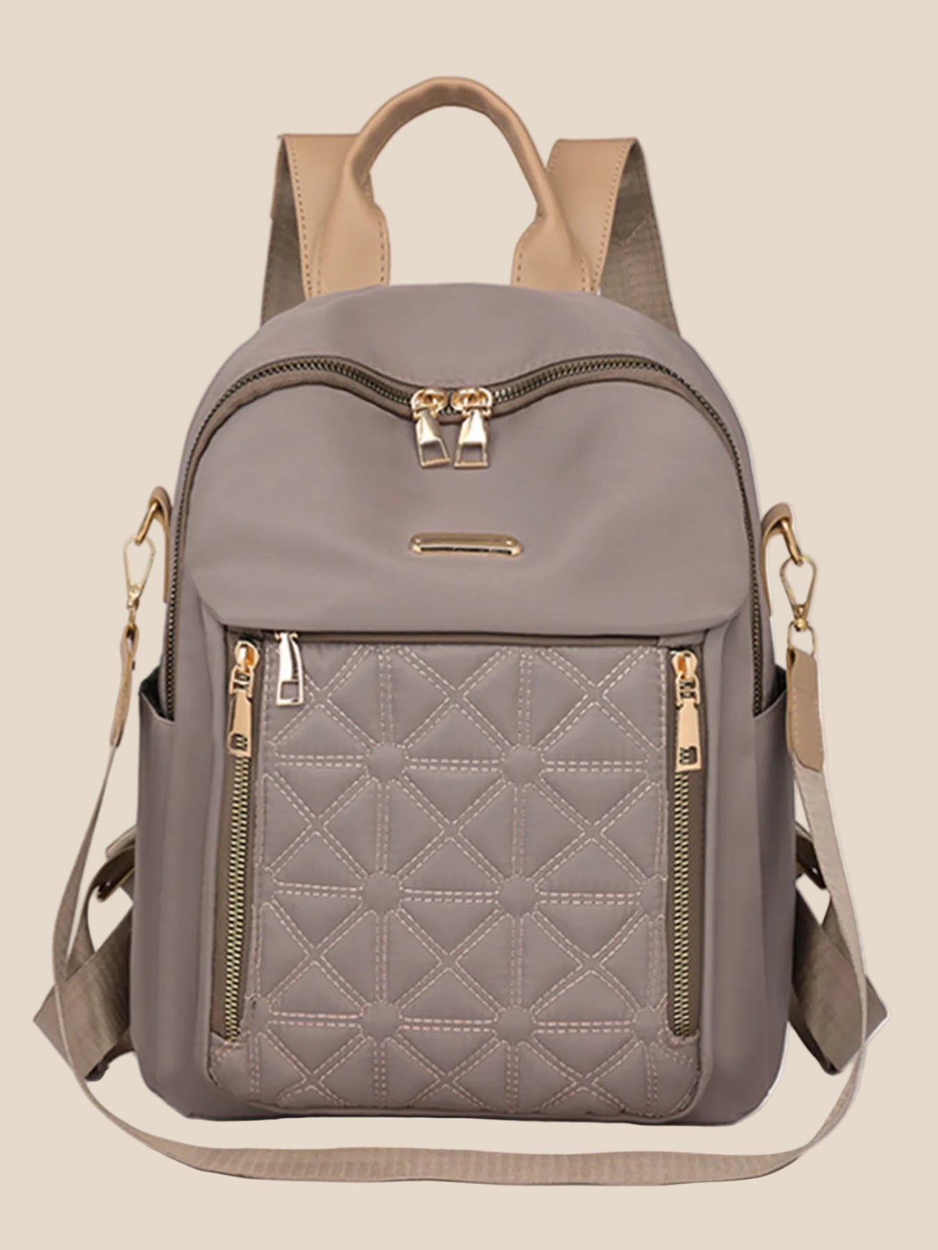 Quilted Oxford Cloth Backpack Bag 