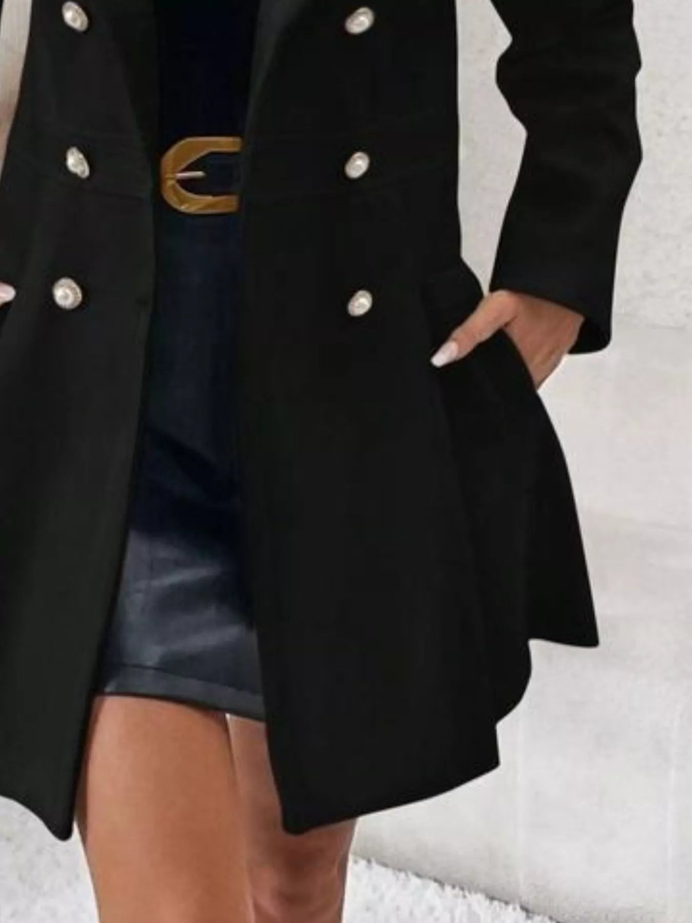 Women’s Double-Breasted Wool Blend Coat | JLouren