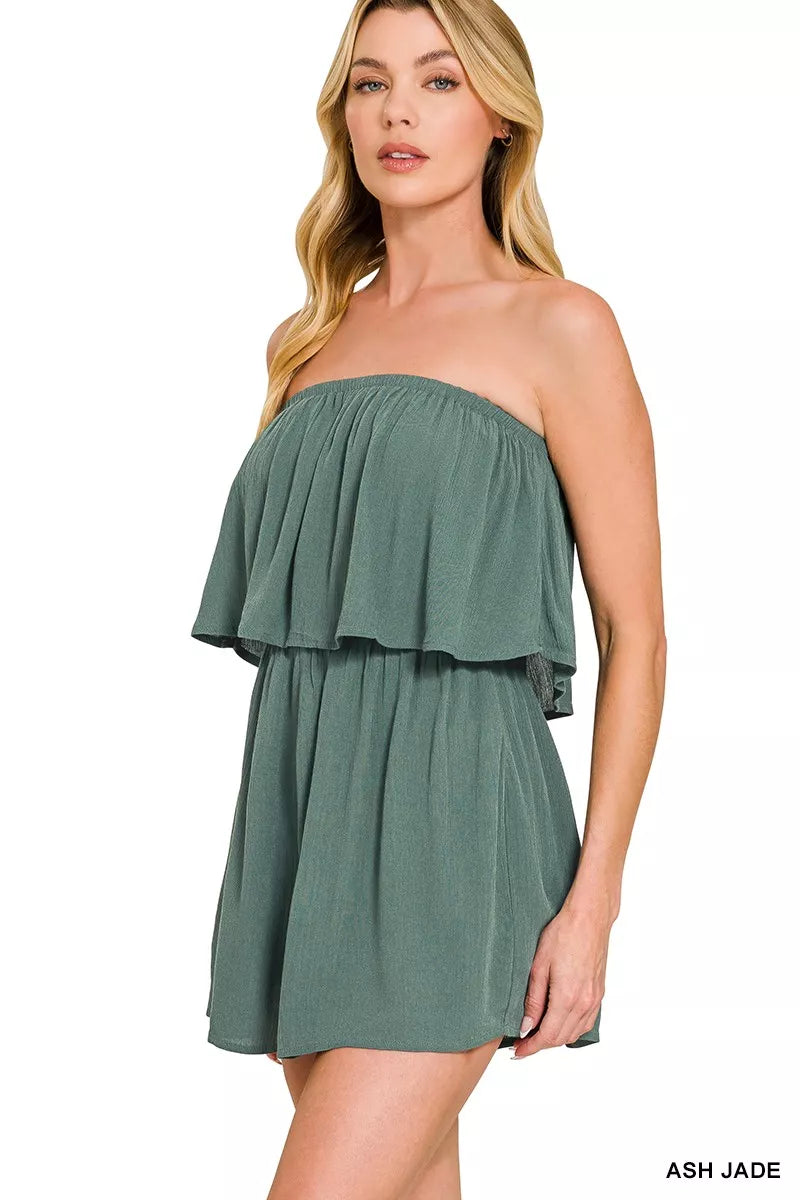 Women’s Strapless Ash Jade Summer Romper | JLouren