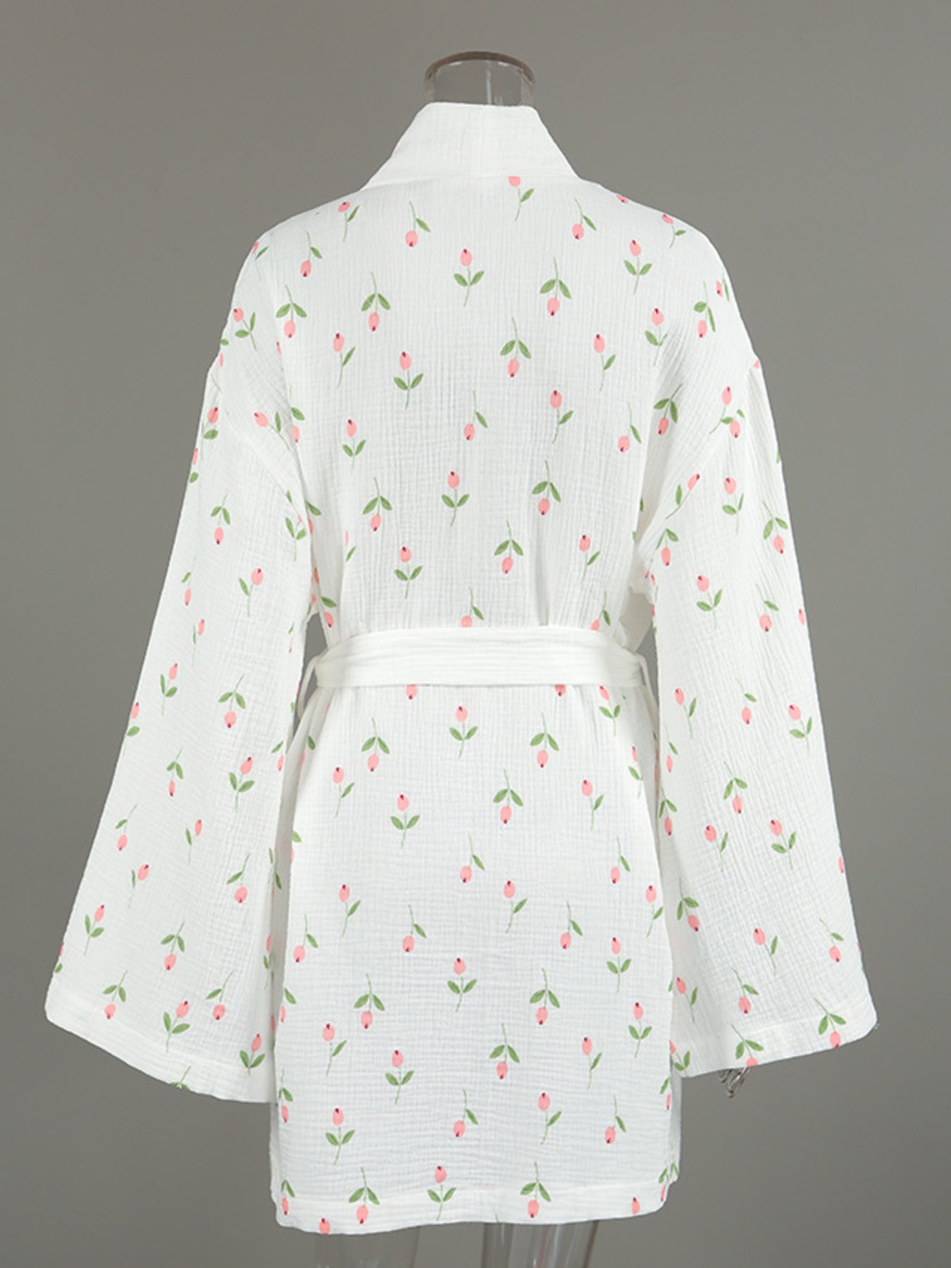 White Floral Print Lightweight Nightgown for Women – Soft Breathable Lounge Sleep Dress