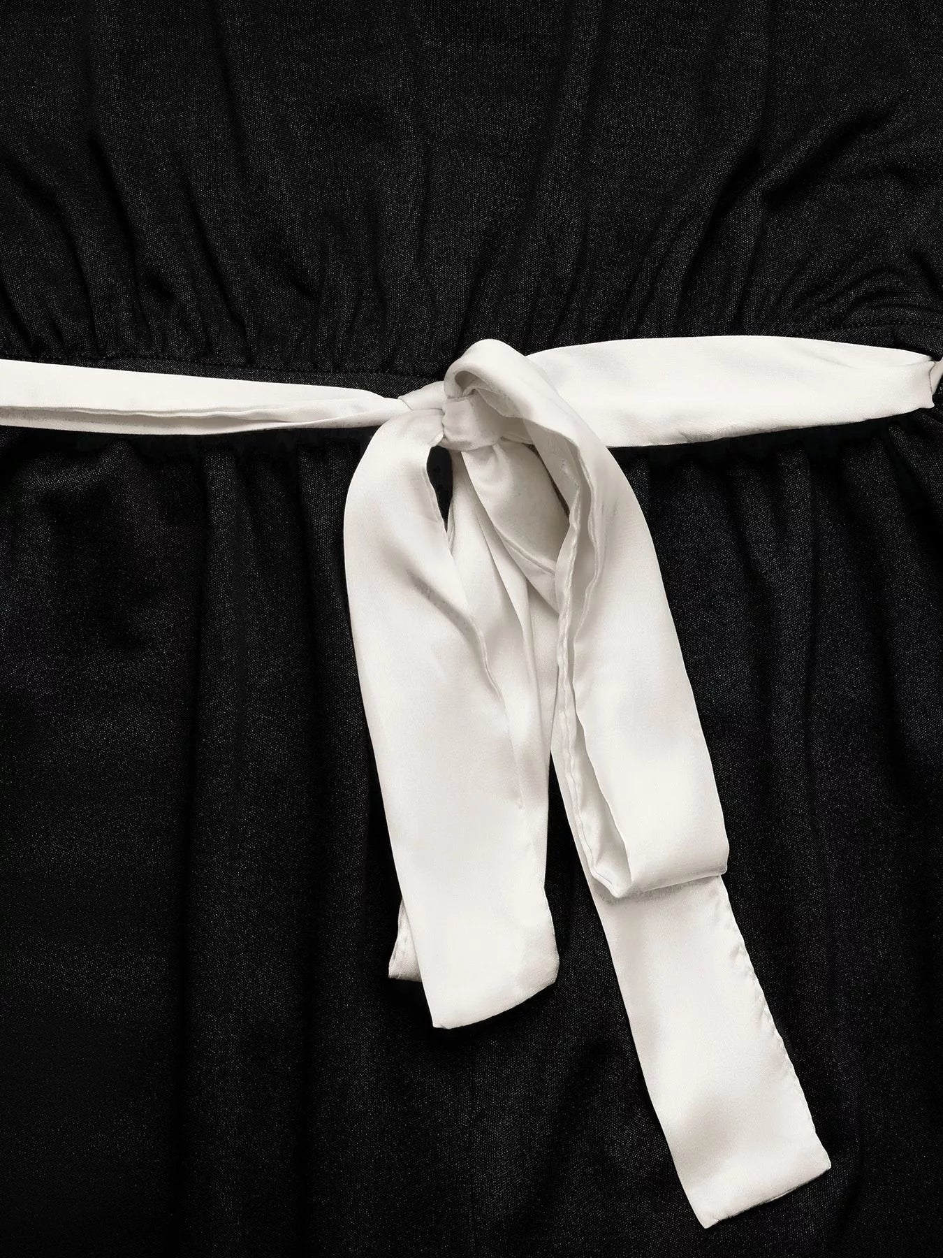 Black One-Shoulder Bowknot Wide Leg Jumpsuit Women