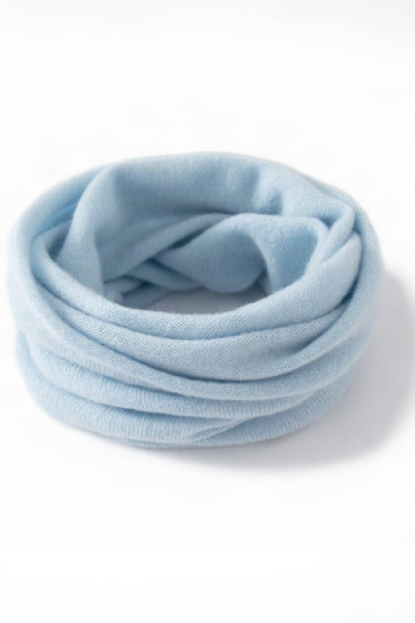 Light blue snood on a white background