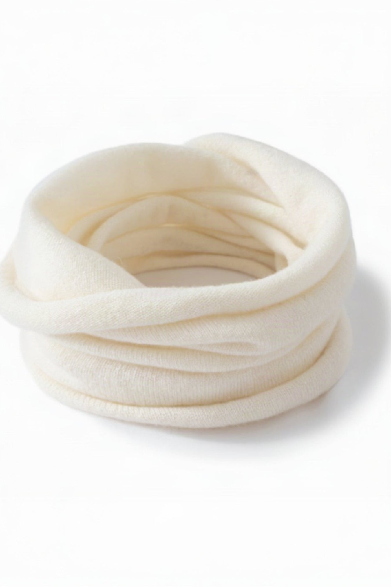 White neck warmer on a white background