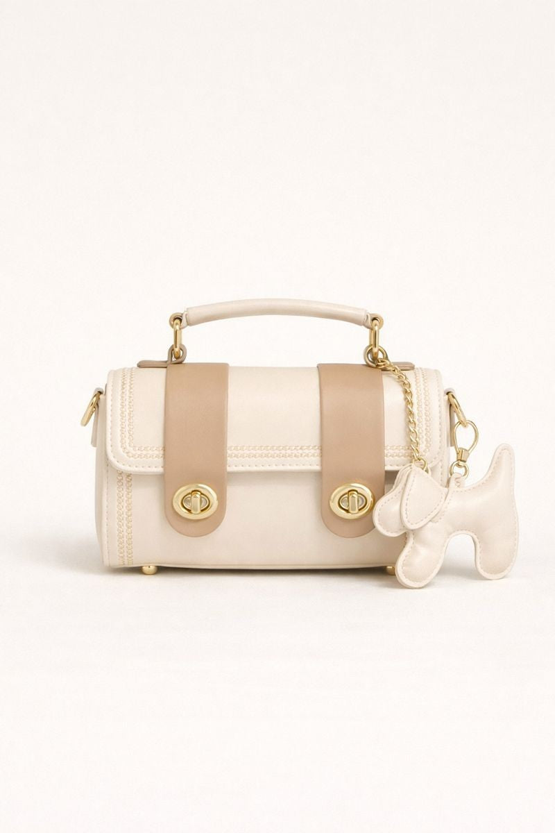 Leather Crossbody Bag with Charm