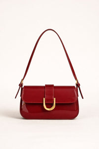 Red Adjustable Strap Leather Crossbody Bag | Jlouren
