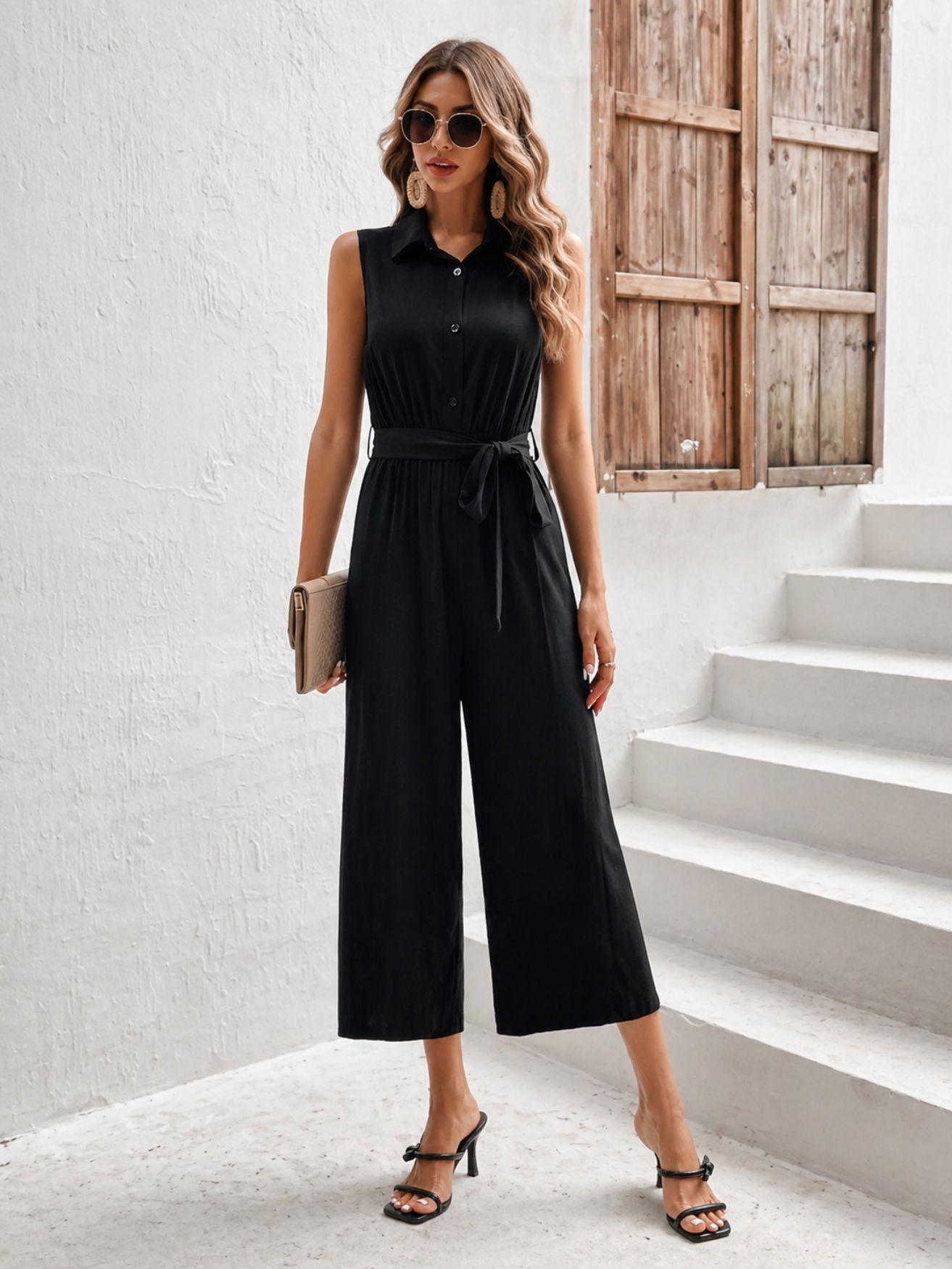 Sleeveless Wide Leg Jumpsuit