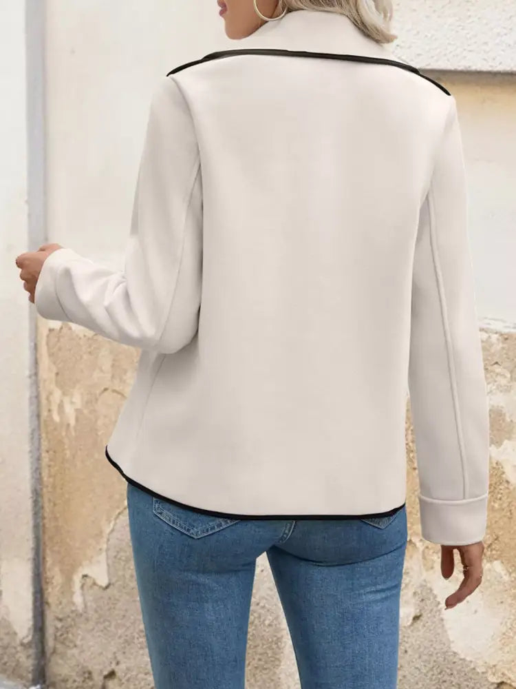 Stylish Contrast Trim Blazer Jacket for Women Online