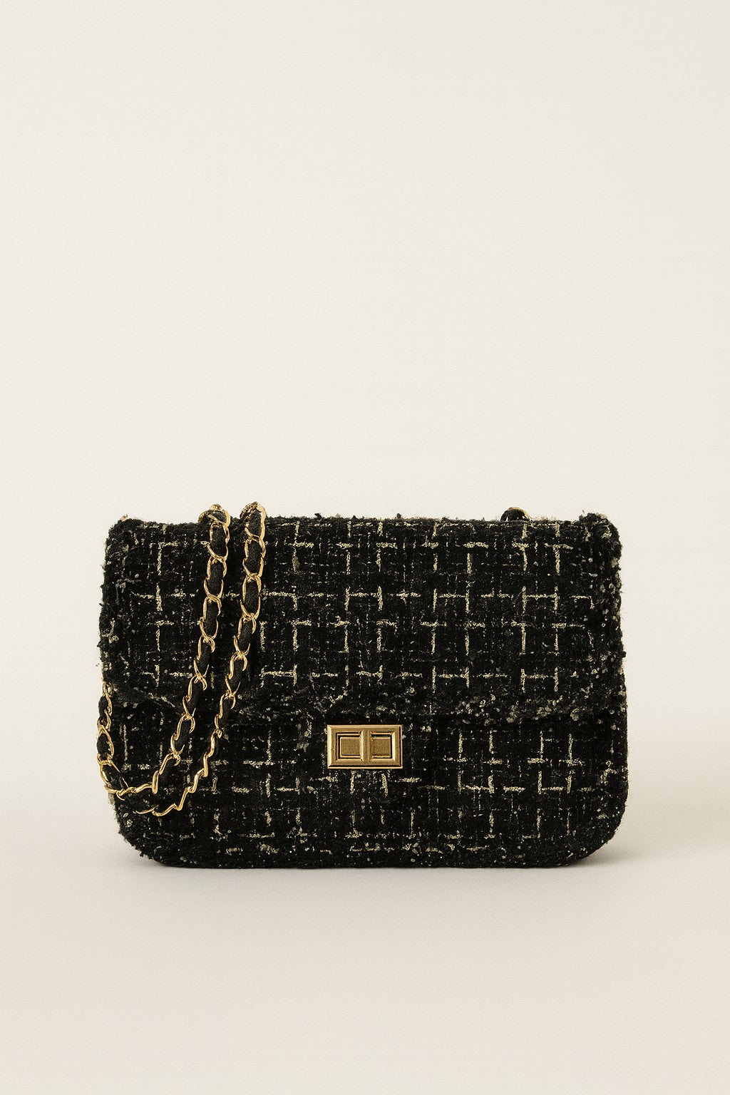 Tweed Flap Crossbody Bag for Women