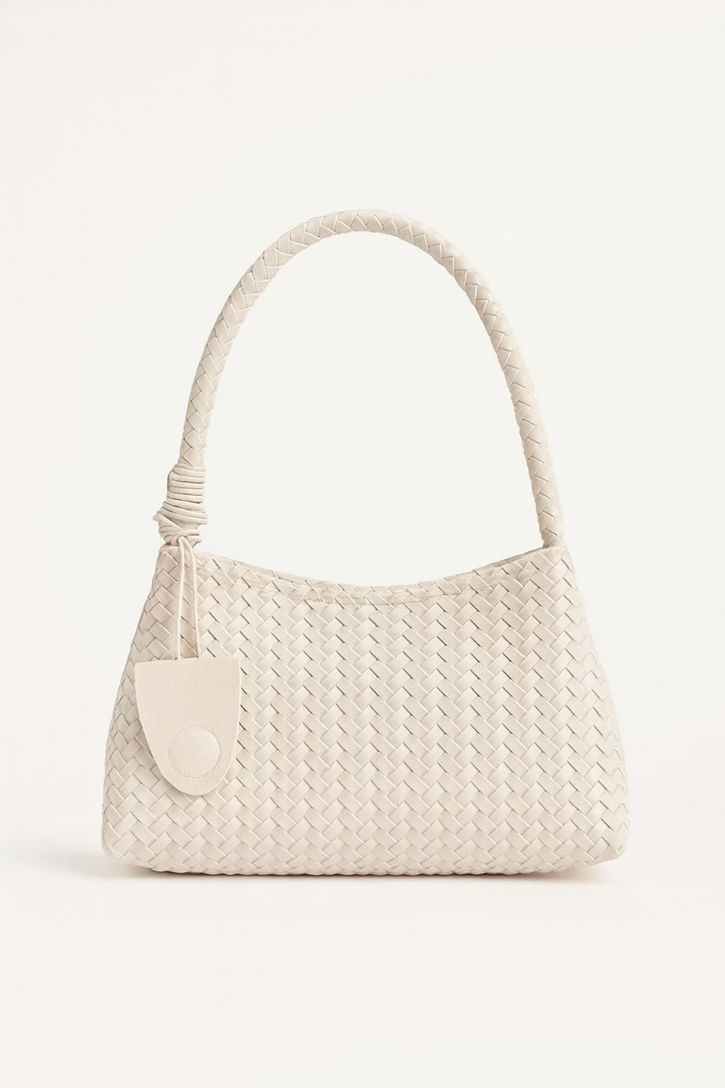 White woven lightweight shoulder bag for wome