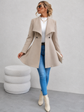 Women's Double-Breasted Fit & Flare Coat - Khaki