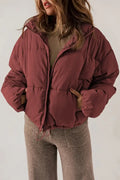 Women's Zip Up Collared Neck Long Sleeve Winter Coat | JLouren