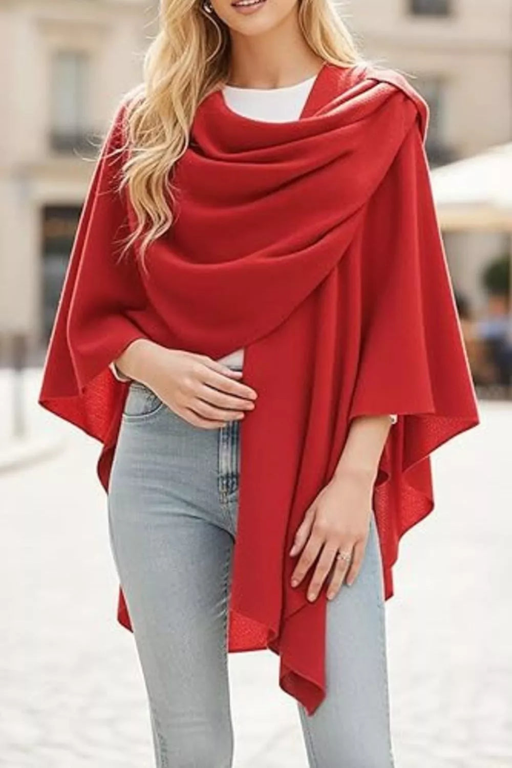 Women’s Draped Knitted Cape Shawl Wrap | JLouren