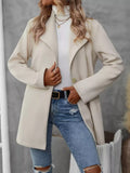 Lapel Collar Single-Button Wool Blend Overcoat  | JLouren