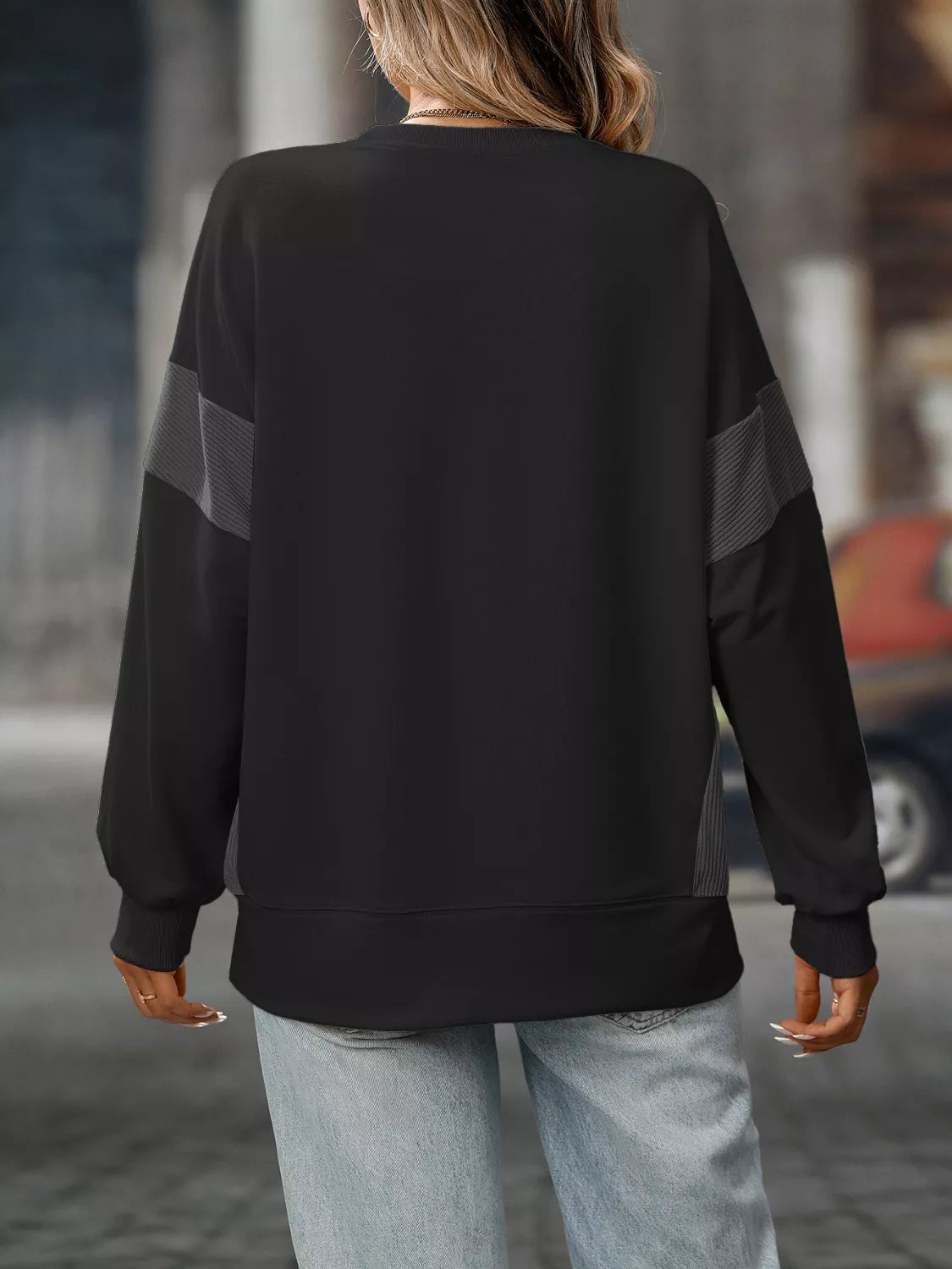 Women’s Oversized Sweater – Round Neck with Side Slit | JLouren