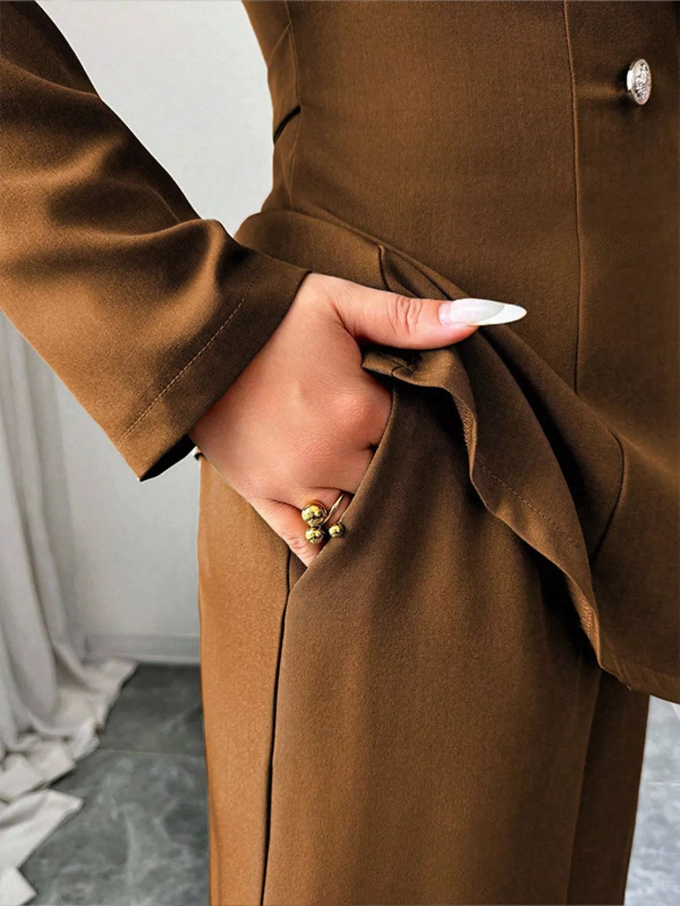 One Button Blazer and Pants Women Suit Set | Jlouren