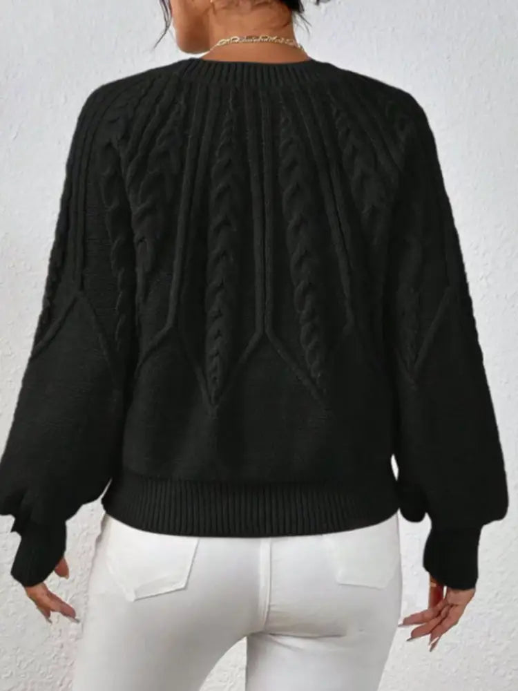 Women Long Sleeve Cable Knit Sweater | Jlouren
