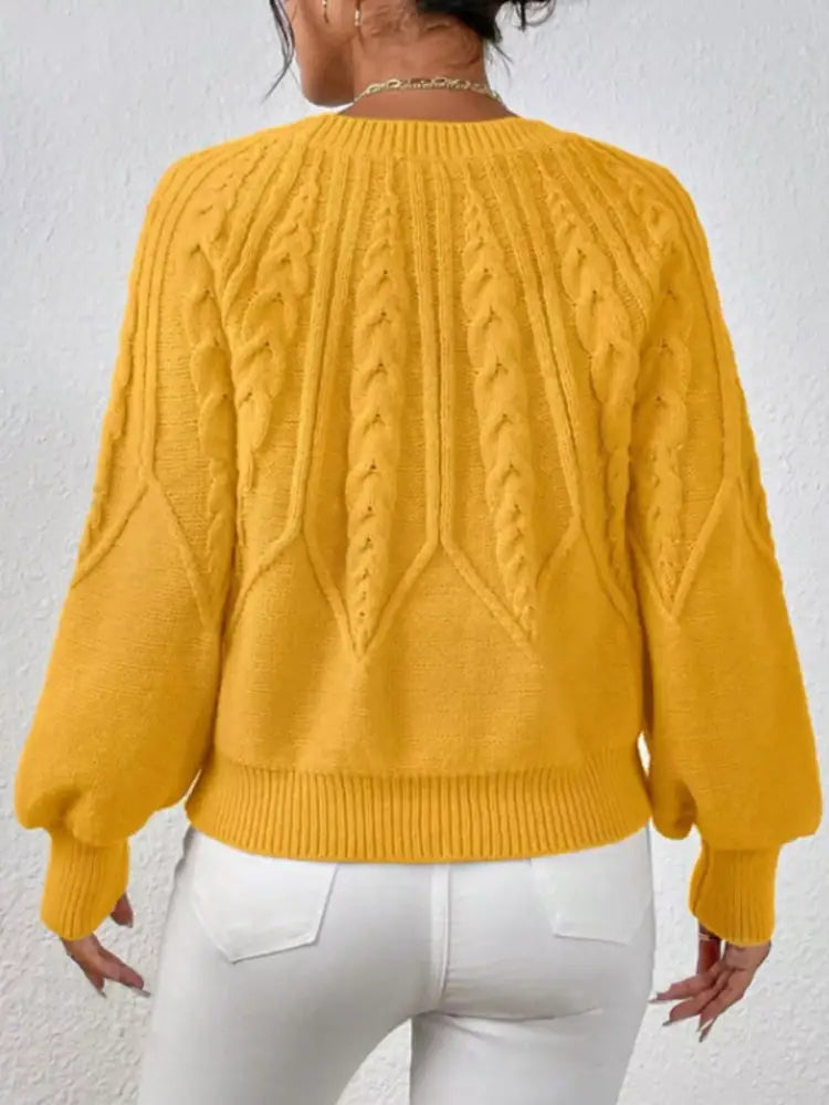 Women Long Sleeve Cable Knit Sweater | Jlouren