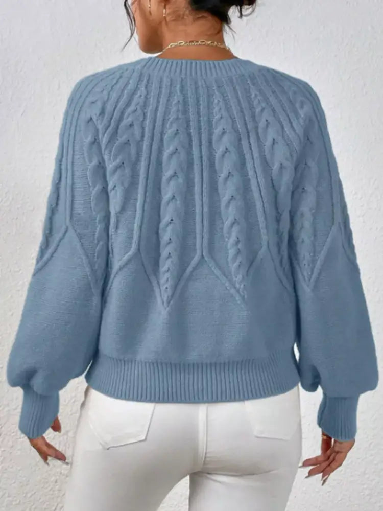 Women Long Sleeve Cable Knit Sweater | Jlouren