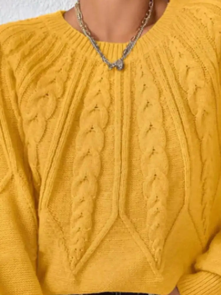 Women Long Sleeve Cable Knit Sweater | Jlouren