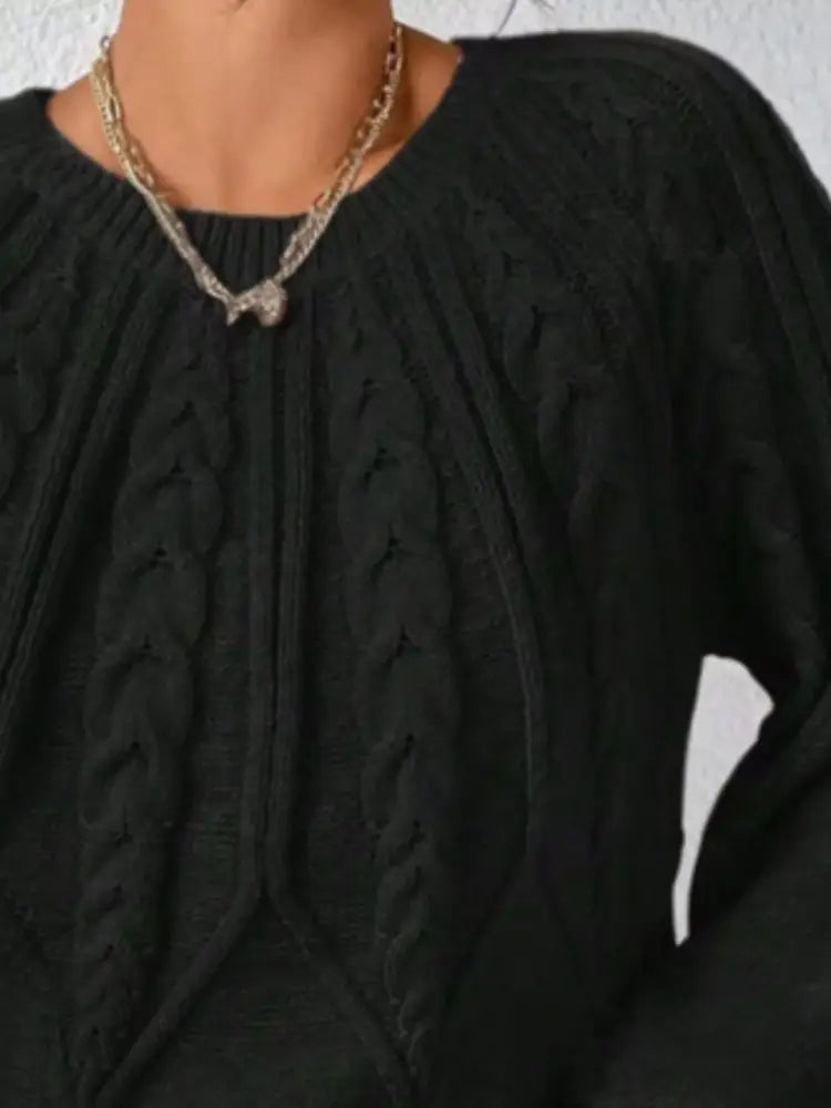 Women Long Sleeve Cable Knit Sweater | Jlouren