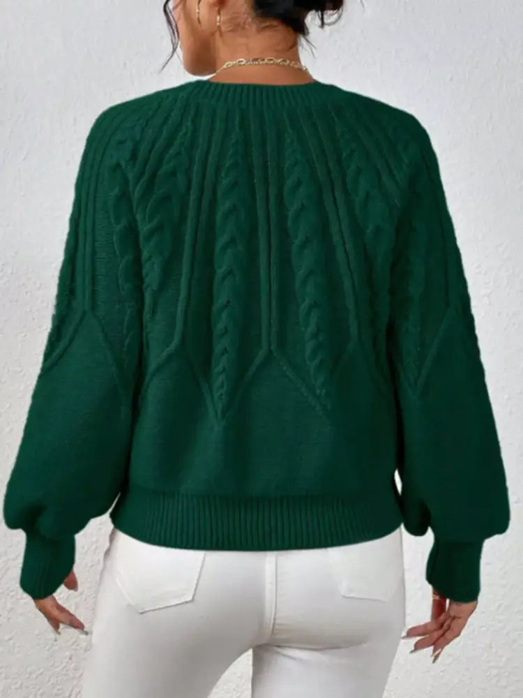 Women Long Sleeve Cable Knit Sweater | Jlouren