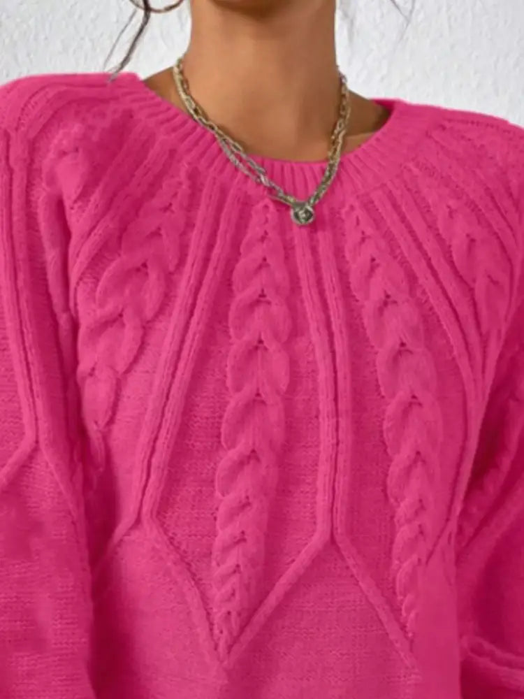 Women Long Sleeve Cable Knit Sweater | Jlouren