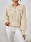 Women Long Sleeve Cable Knit Sweater | Jlouren