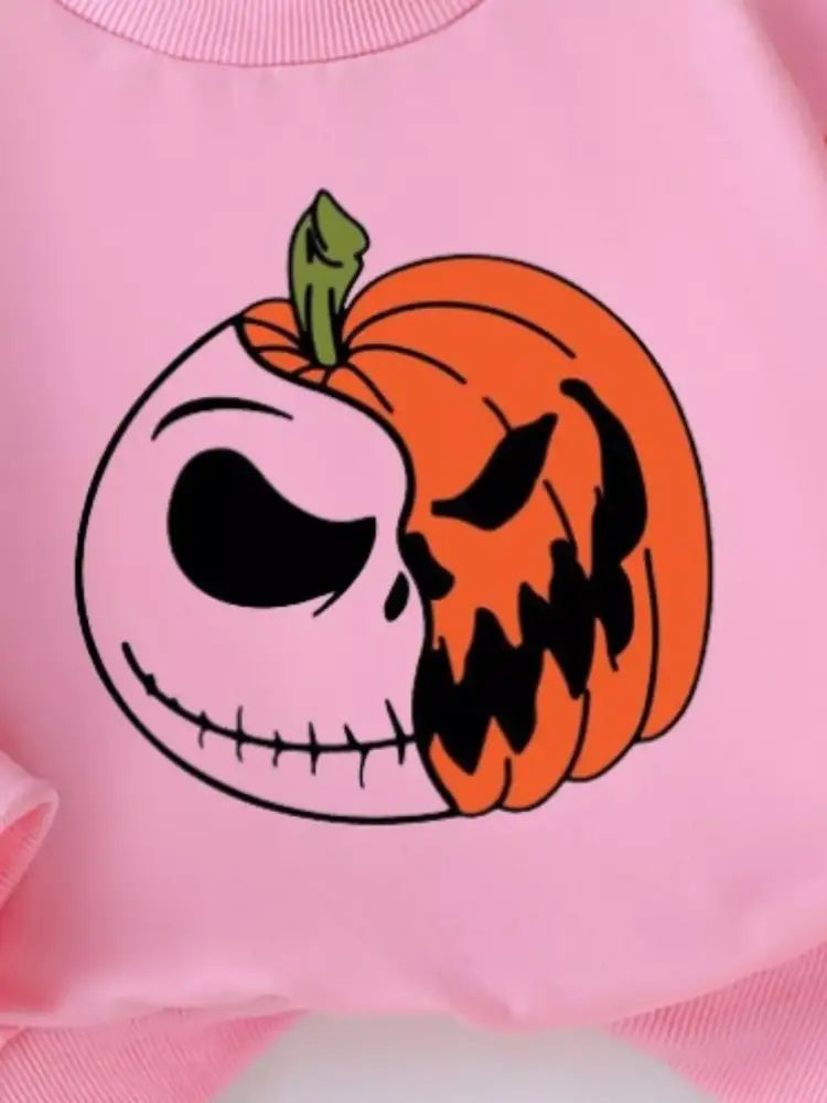 Kids Pumpkin Sweatshirt and Flare Pants Set | Jlouren