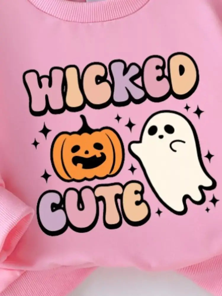 Kids Pumpkin Sweatshirt and Flare Pants Set | Jlouren