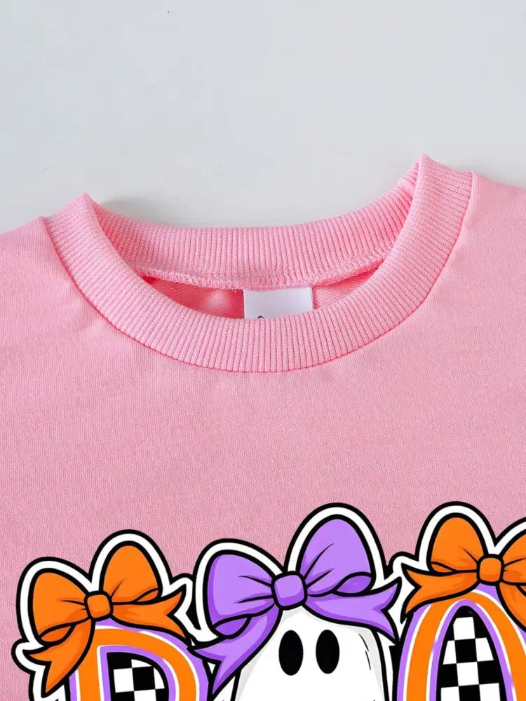 Kids Pumpkin Sweatshirt and Flare Pants Set | Jlouren