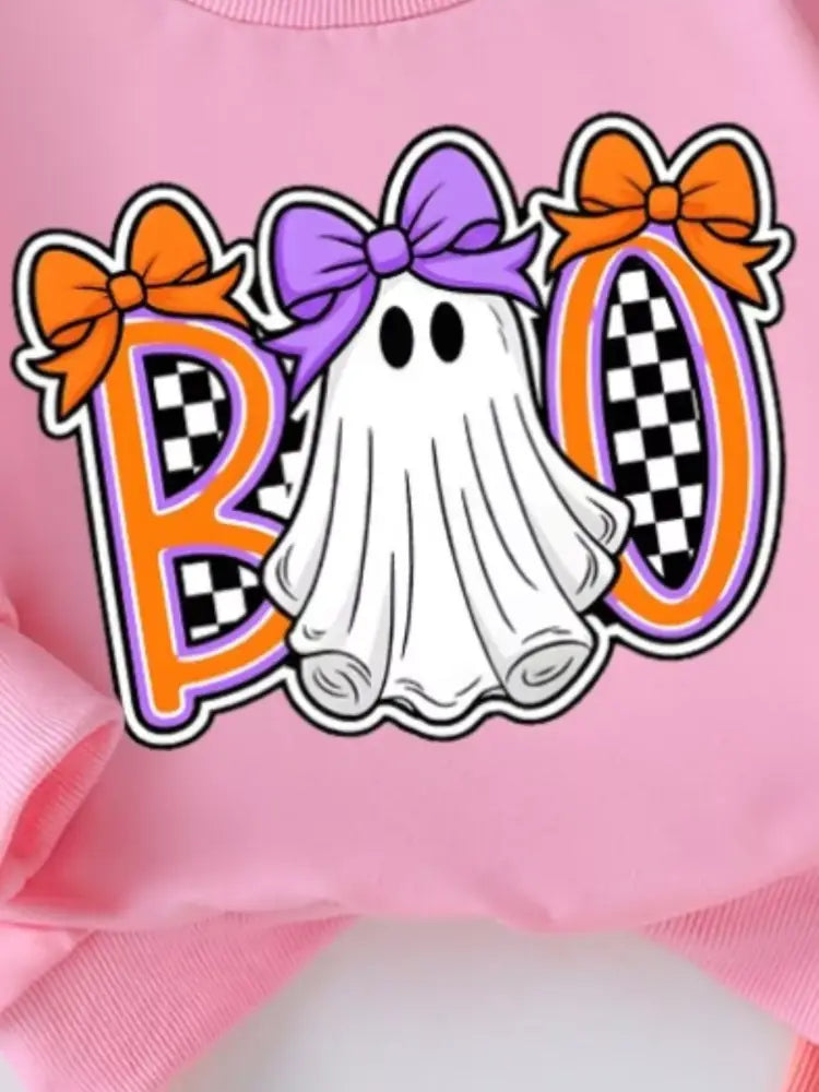 Kids Pumpkin Sweatshirt and Flare Pants Set | Jlouren