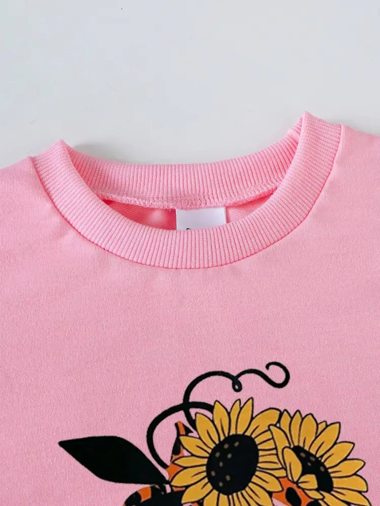 Kids Pumpkin Sweatshirt and Flare Pants Set | Jlouren