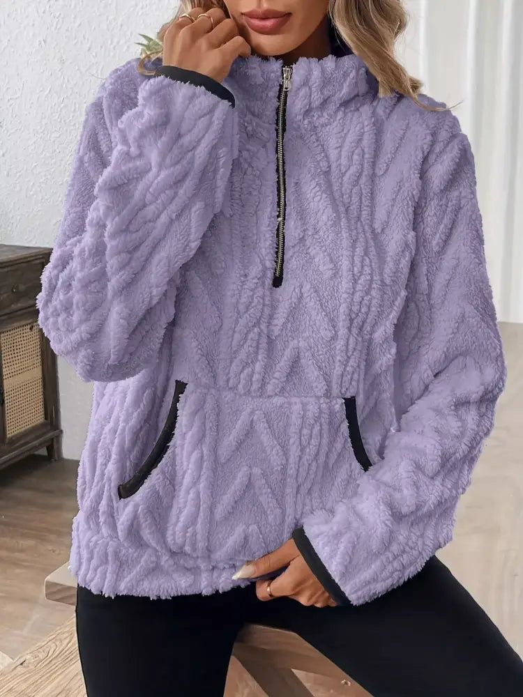 Winter Half Zip Fleece Sweater Women