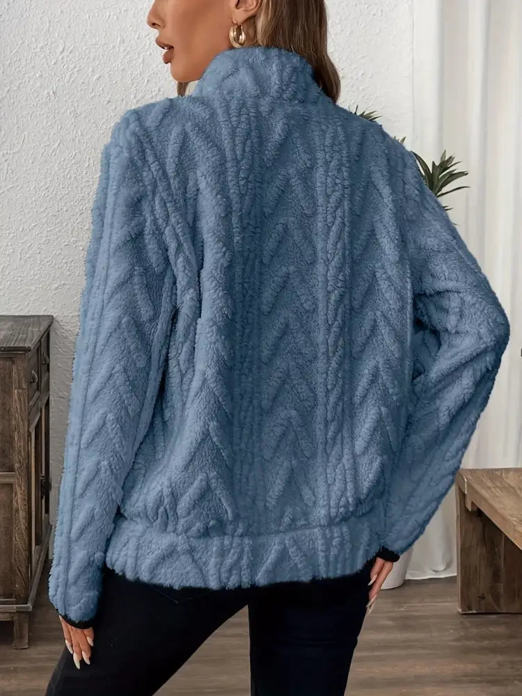 Winter Half Zip Fleece Sweater Women