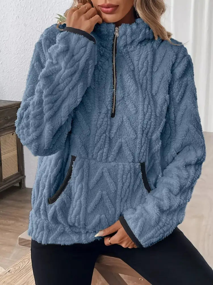 Winter Half Zip Fleece Sweater Women