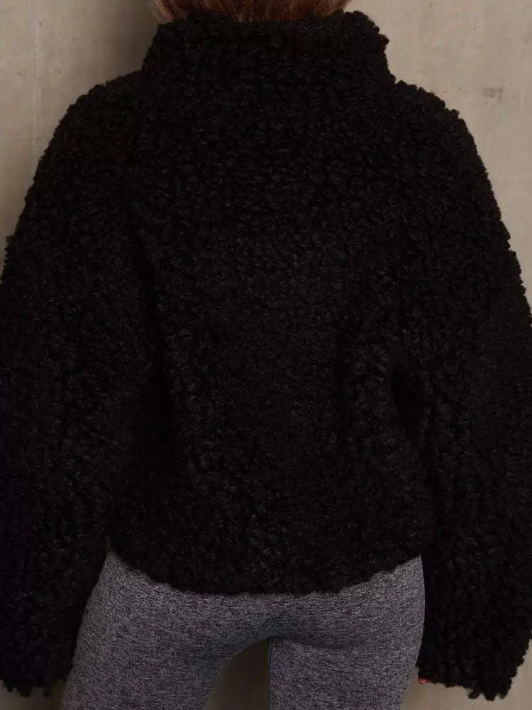 Women’s Sherpa Zip Up Jacket – Cozy Teddy Fleece Coat