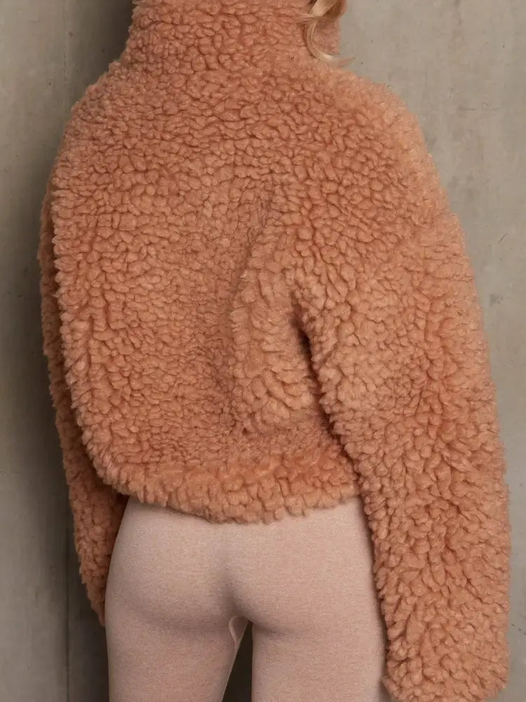 Women’s Sherpa Zip Up Jacket – Cozy Teddy Fleece Coat